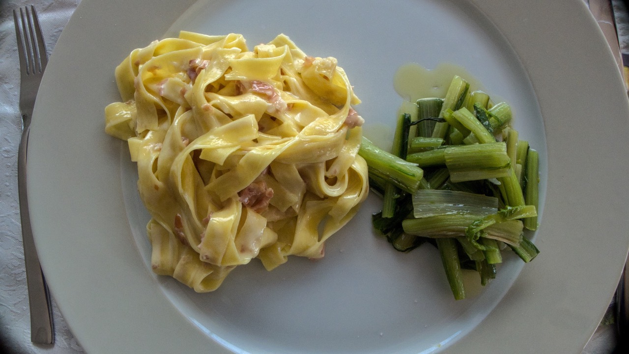 Fettucine mit Parmaschinken und Zichorie - Klockerei Blog